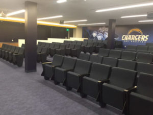 voilà la salle pour l’équipe de football Los Angeles Chargers